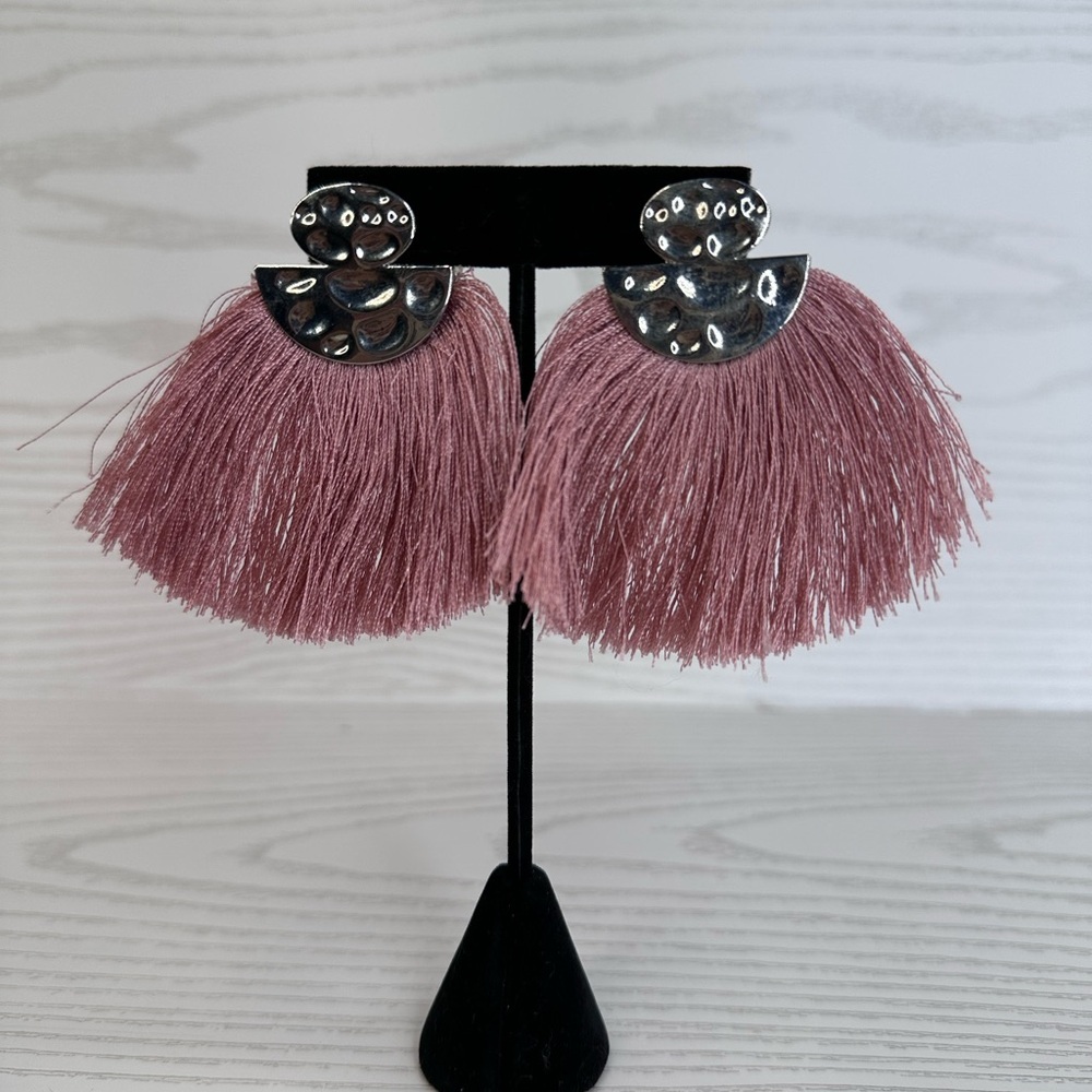 NEW handmade Elegant‎ Pink Tassel Earrings